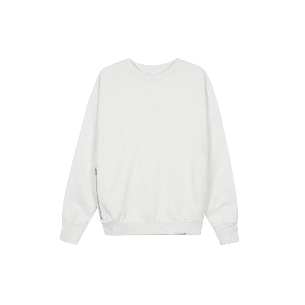 Nike Solid Breathable Crew Neck Sweatshirt Men Tops White DQ5821-027