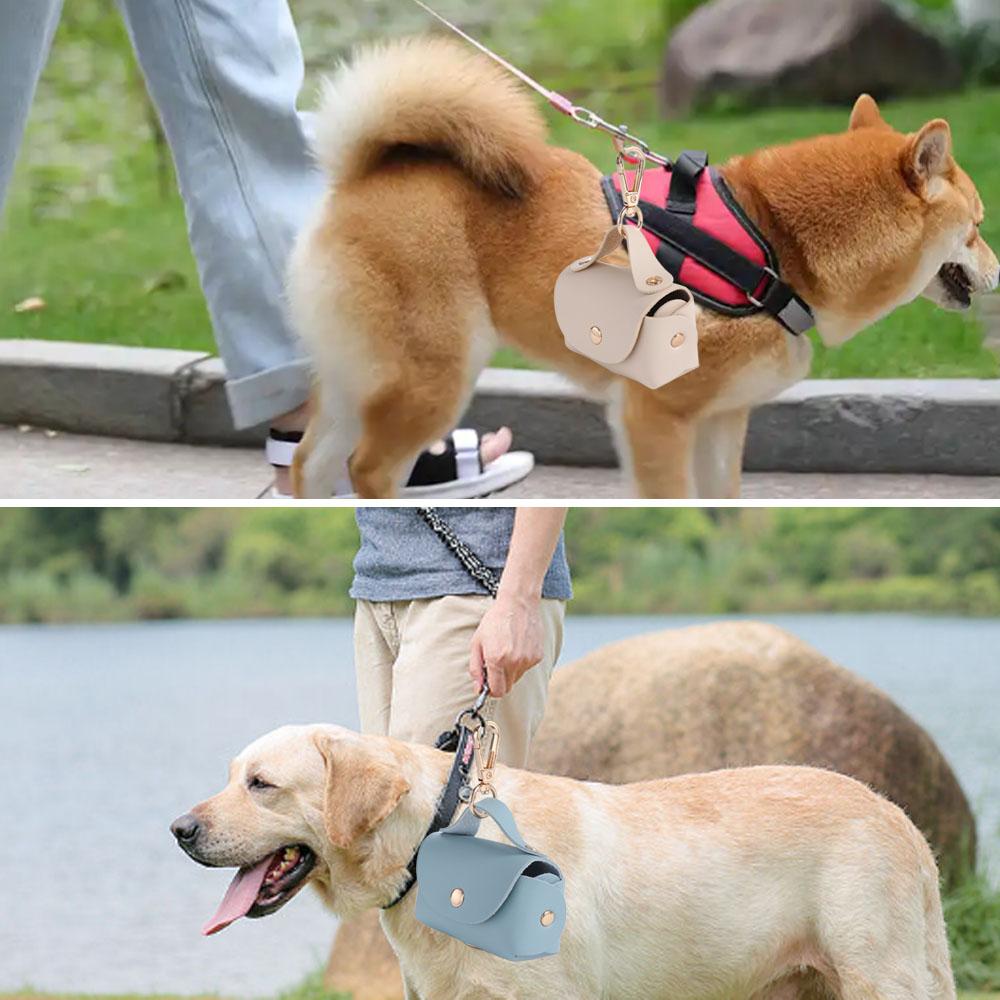 With Metal Buckle Dog Poop Bag Dispenser Leakproof Waste Bag Dispenser Pet Poop Bag Holder  Walking