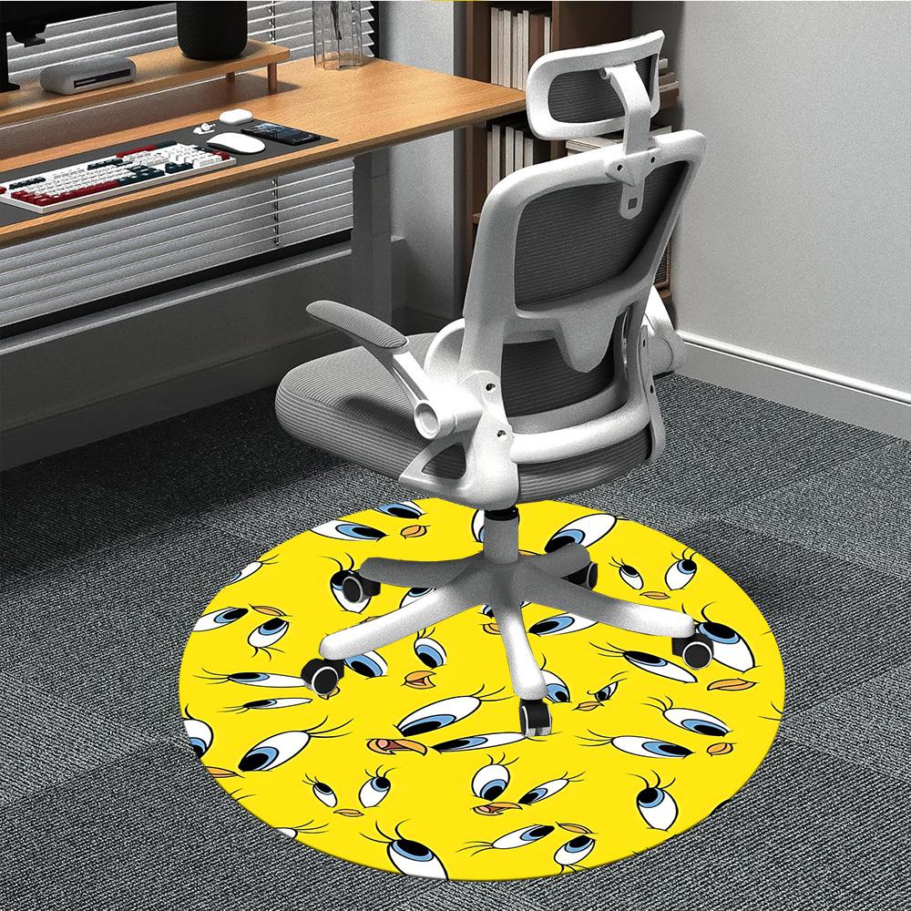 

1pc Looney Tunes Tweety Bird Office Round Area Rug, Under Office Chairs Bedroom Living Room Home Decor a1022320 80cm by 80cm
