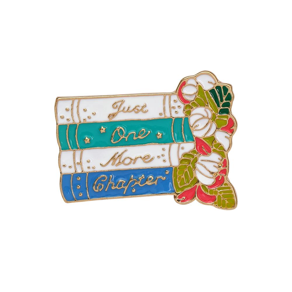 5 Styles Women Pretty Flower Theme Enamel Brooches Just One More Chapter Phenomenal Woman Witches Brew Paper Cranes Golden Pins
