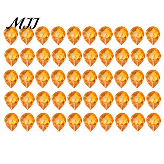 DIY Crafts Beads 50Pcs 10x8mm Faceted Teardrop Glass Beads, Top Drilled Water Drop Transparent Loose for Jewelry Bracelet Necklace Beaded