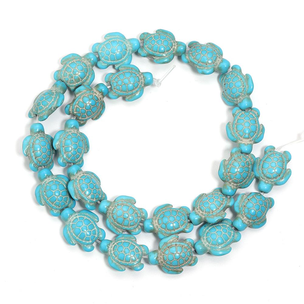 Colorful Turtle Shape Turquoise Beaded Strand for DIY Handmade Jewelry Accessories