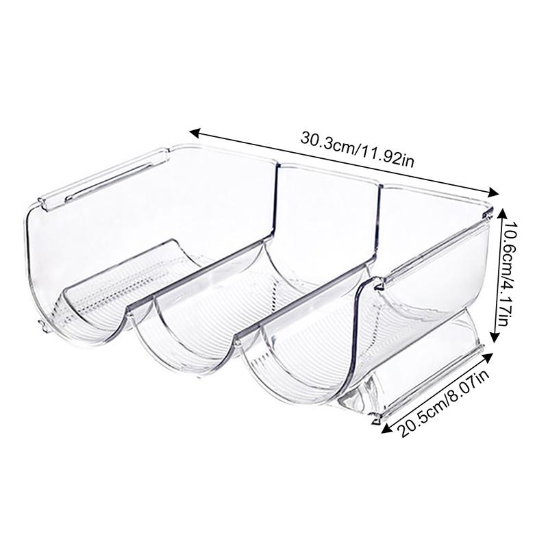 Home Refrigerator Wine and Water Bottle Holders, Stackable Plastic Wine Rack Storage Organizer for Fridge, Cabinet, Pantry