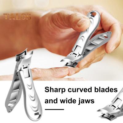 Portable Nail Clippers with Catcher Splash Proof Sharp Stainless Steel Wide Jaw Blade Foldable Small Cutter for Fingernail Toenail Built-in Nail File
