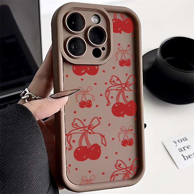 Red Cherry Phone Case For Samsung Galaxy S25 Ultra Case Samsung S22 Plus S23 S24 Ultra S20 S21 FE A73 A71 4G A06 A05S Case Cover