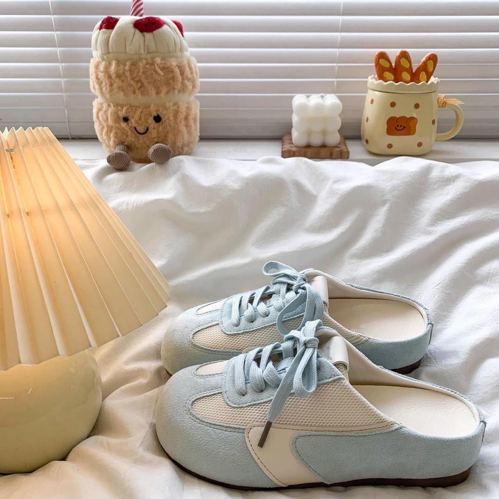 Baotou shoes wear soft-soled half slippers spring new retro casual versatile skirt