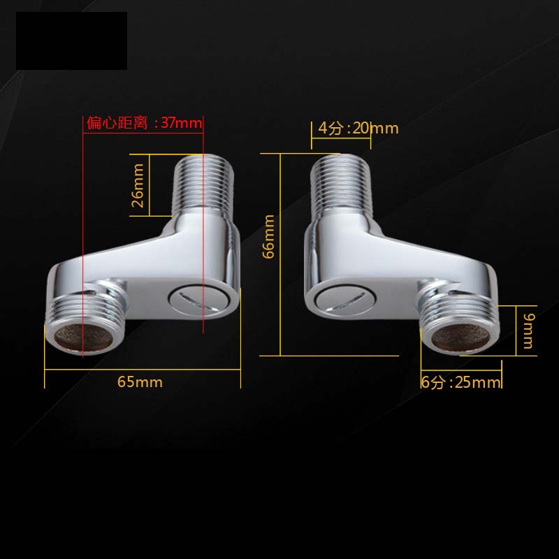 Torneira de chuveiro de cobre com pé curvo angulado, canto estendido com parafuso excêntrico, acessórios para torneira de banheira