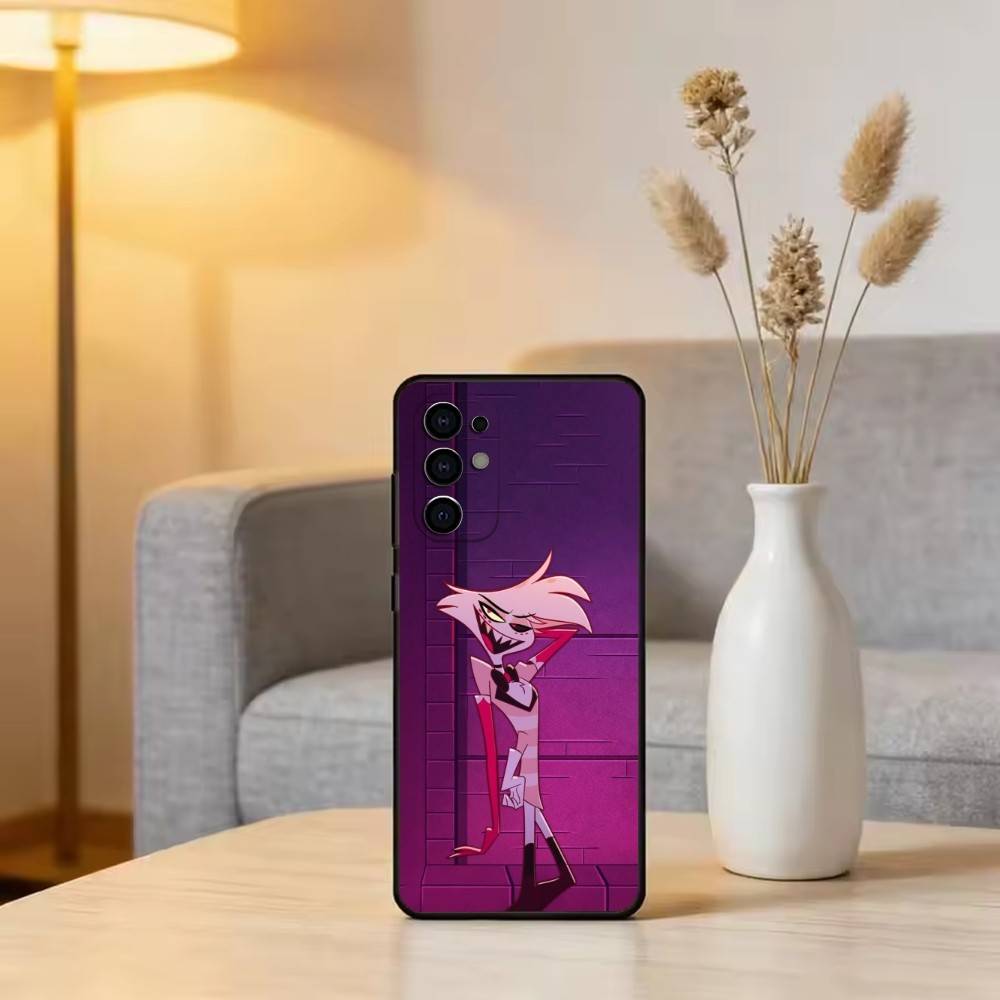 

H-Hazbin A-Angel Dust Phone Case Black Silicone Soft For Samsung S25,S24,S21,S22,S23,S30,Ultra,S20,Plus,Fe,Lite Samsung S26Plus