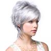 Wig High Temperature Silk Granny Grey Silver Short Hair European American Set Wigs