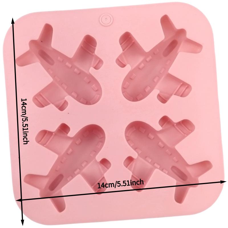 4-Cavity Airplane Silicone Cake Mold, Food Grade Baking Pan for Cake, Pudding, Candy, DIY Baking Tool