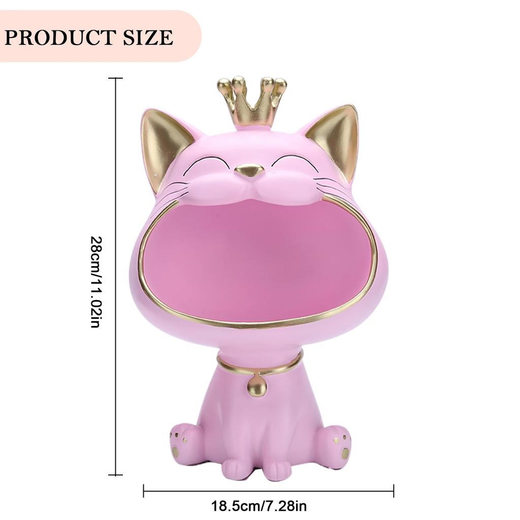 Geometric Shape Figurine Resin Statue Entrance Key Holder Cat Bear Tray Candy Lipstick Jewelry Sundries Storage Home Decoration