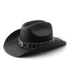 Western jazz cowboy hat men's and women's retro cowhide belt breathable outdoor beach hat