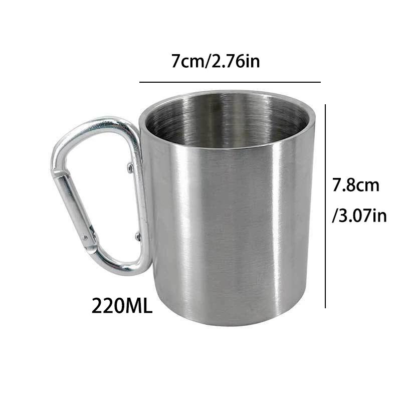 1PC Outdoor Mountaineering Button Water Cup Travel Camping Portable Button Stainless Steel 201 Material