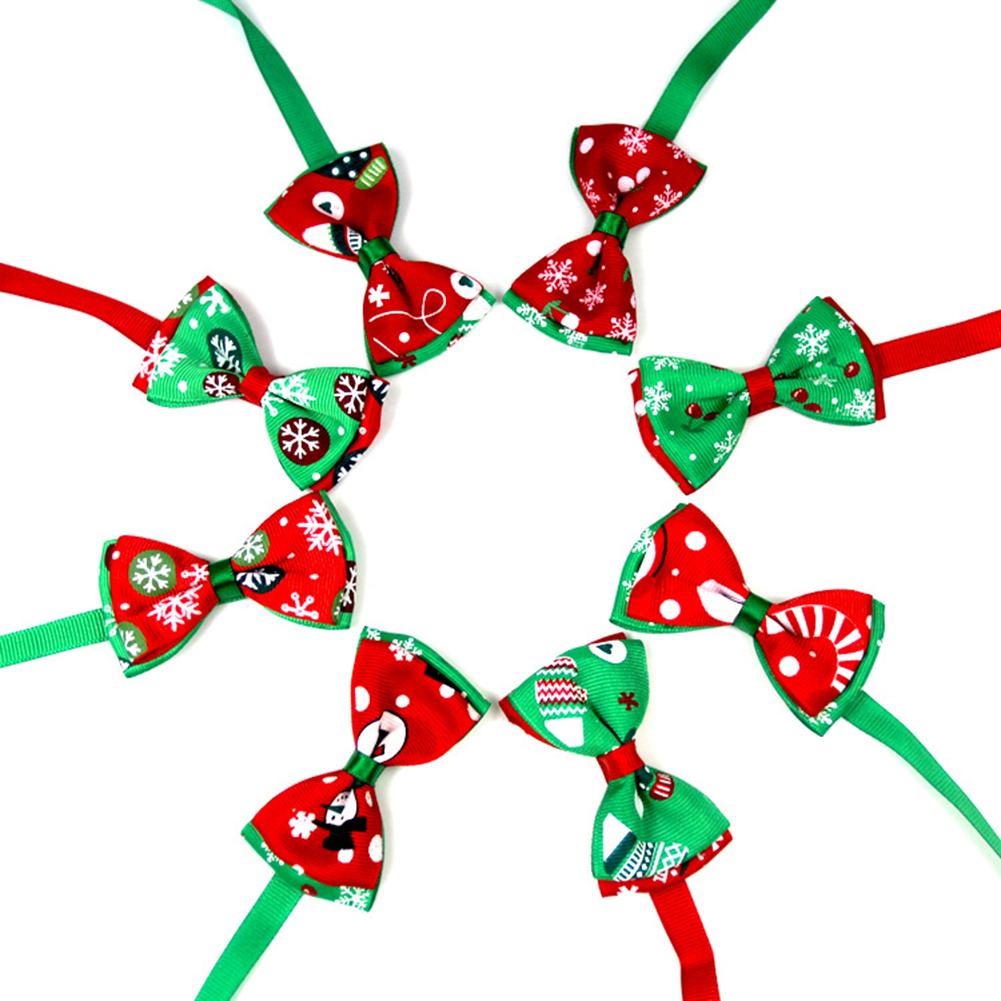 Christmas Series Bowknot Size Adjustable Collar for Pet Dog Teddy Supplies