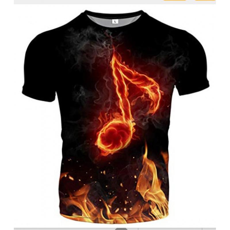 Sommer Rundhals bedrucktes Kurzarm Freizeit-Top Herren Damen T-Shirt