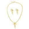 Spanish Style Silk Bow Necklace with Pendant & Snake Chain - Valentine's Day Gift