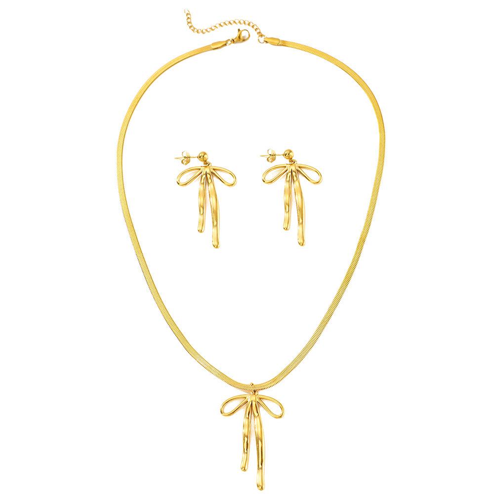 Spanish Style Silk Bow Necklace with Pendant & Snake Chain - Valentine's Day Gift