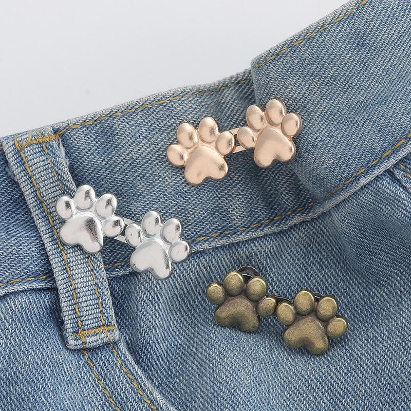 Cute Paw Prints Waist Buckle Removable Pant Clips Adjustable Waist Tightener No Sewing Required Waist Buckle