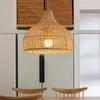Vintage Rattan Pendant Light Handwoven Chandelier Natural Boho Ceiling Lamp E27 40cm Handmade Woven Lighting for Bedroom Balcony