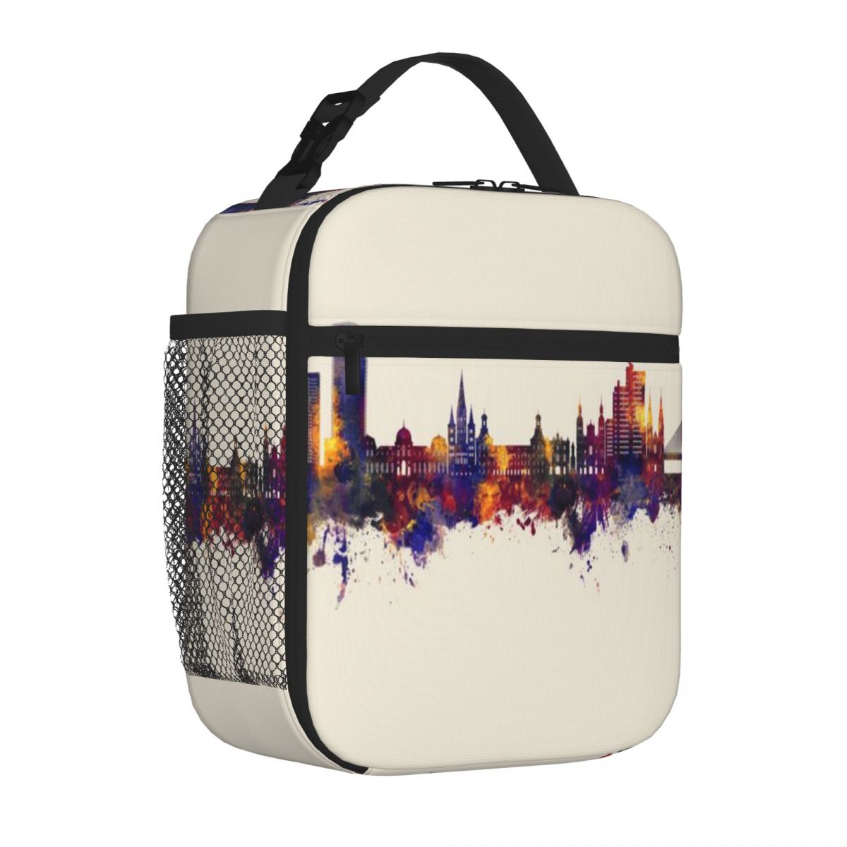 Bestselling Bonn Germany Skyline Quilted Adjustable Strap Lunch Bag Office To-Go Bento Bag One Size