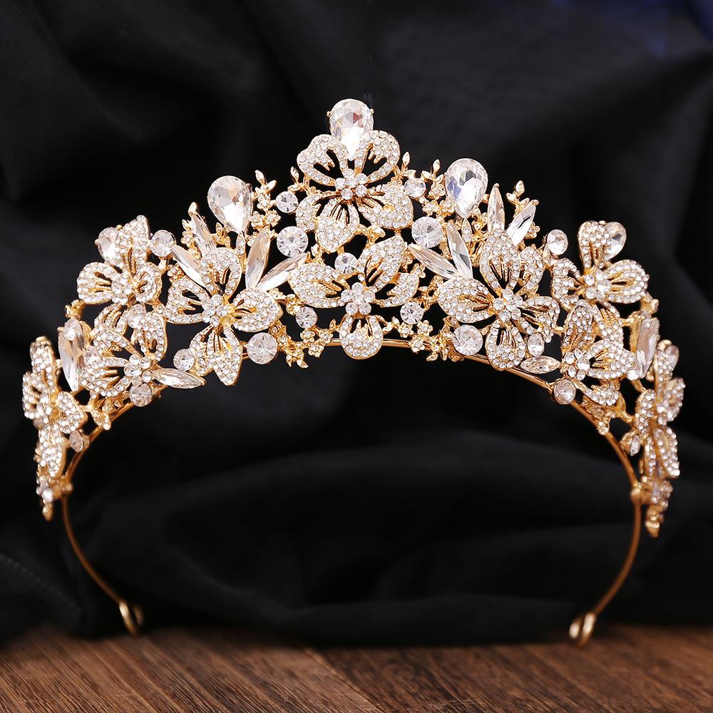 2026 Leaf Rhinestone Crown Headpiece Bridal High Atmospheric Wedding Dress Accessories Princess Hair Crown