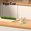 Ceramic Rabbits Shape Egg Cup Cute Bunny Shaped Egg Stand Holder Tabletop Ornaments Hard Boiled Egg Holder Container Egg Tools