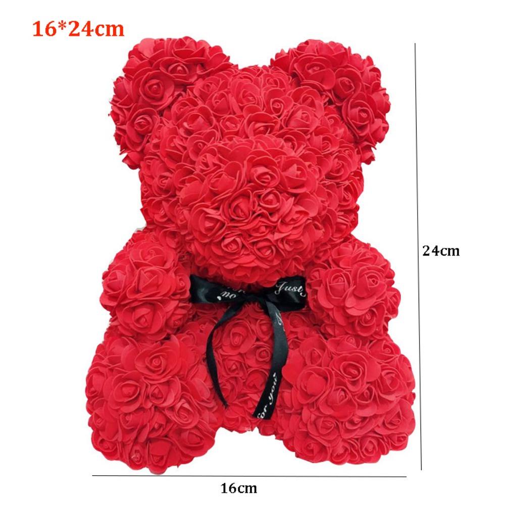 16*24cm Artificial Teddy Rose Multicolors Romantic Valentines Day Gift Girlfriend Women Anniversary Bear