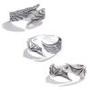 1 Stück/Paar Neue Vintage Engel Dämon Flügel Hip Hop Verstellbare Partnerringe für Männer Frauen Silber Farbe Retro Punk Stil Schmuck