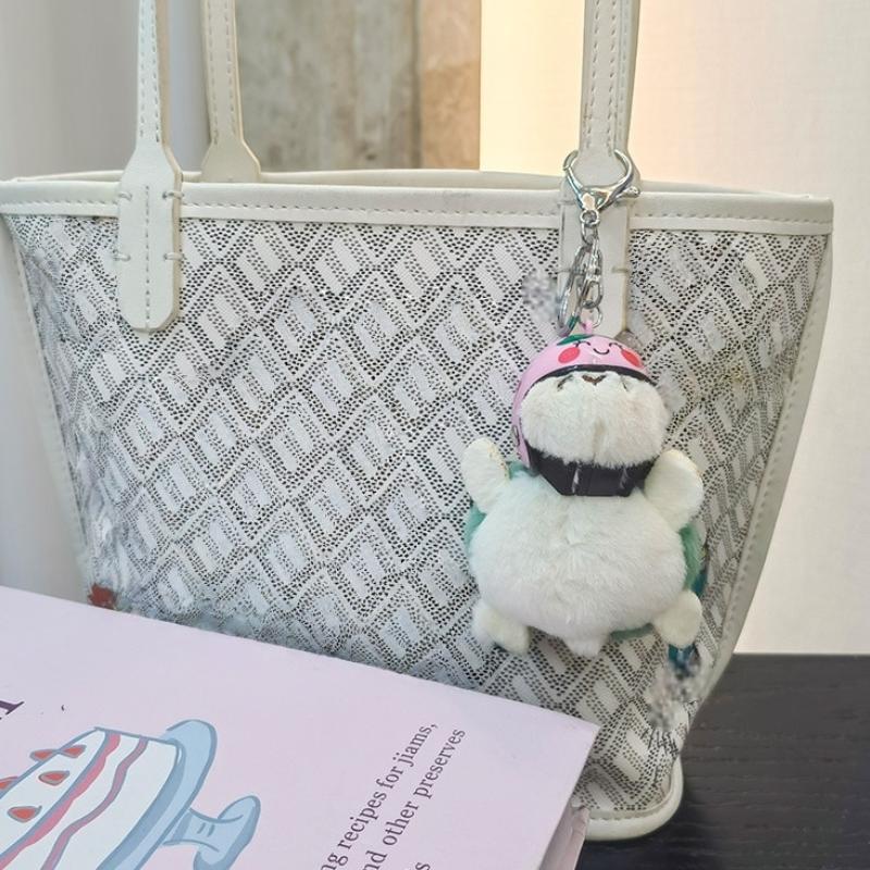 1Pcs Animal Ornament Car Exquisite Decoration Helmet Sea Turtle Keychain Purse Bag Charm Plush Pendant Keyholder