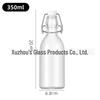 ZISIZ 350ml Short-Neck Transparent Glass Bottles (Pack of 10)