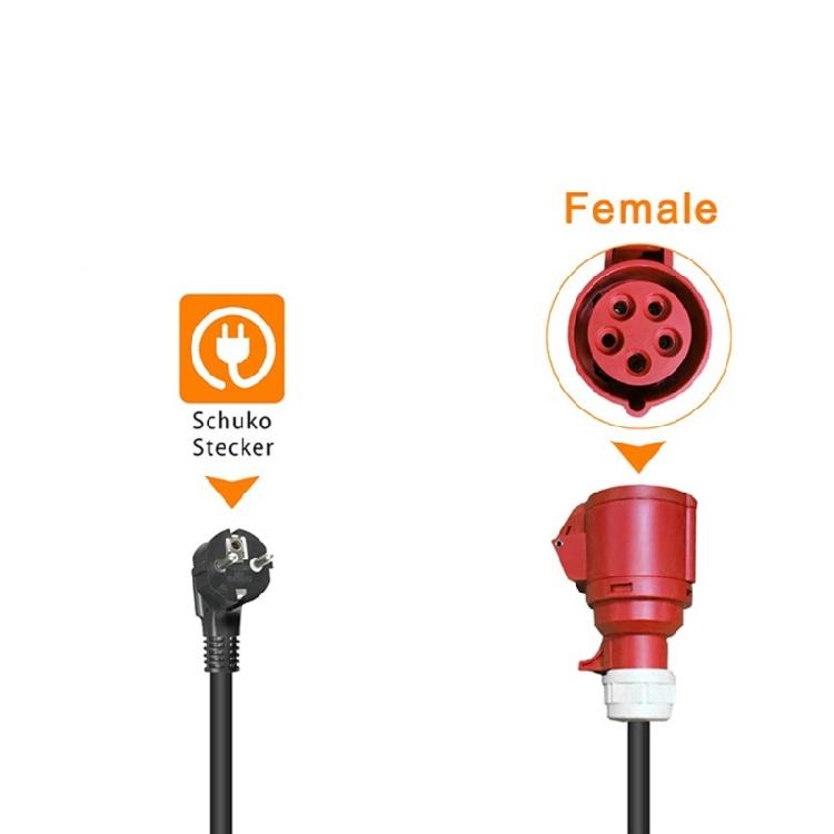 Multifunkční nabíjecí adaptér zásuvka pro Schuko na CEE spojku pro elektromobily, délka 60 cm, kapacita 16 A