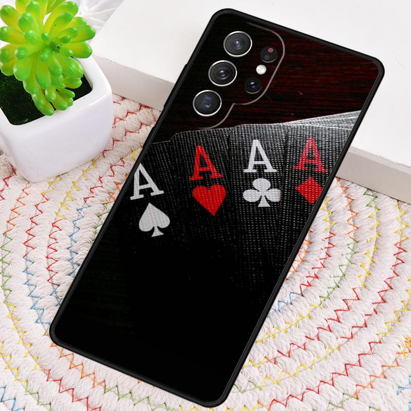Ace of Spades Poker Phone Case for Samsung Galaxy Note 10 Pro S26 Ultra S23 S24 FE S25 S21 S22 PLUS Shockproof Cove