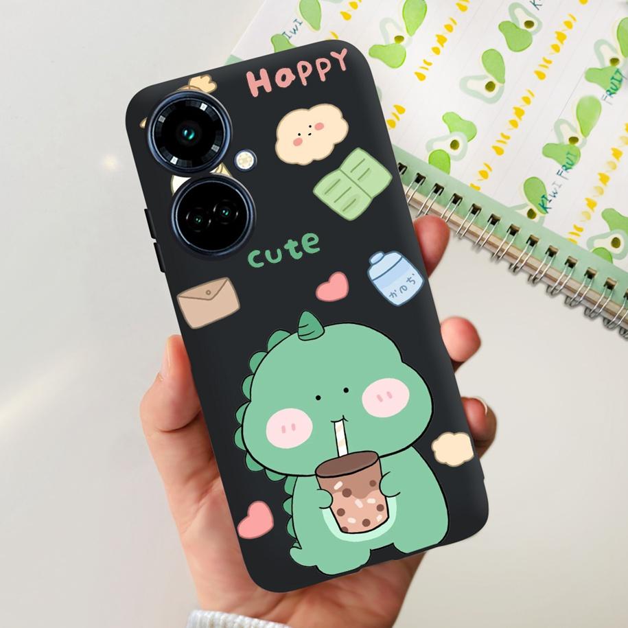 For Tecno Camon 19 Case Camon 19 Pro 5G CI7n Astronaut Silicone Cover For Tecno Camon19 Neo Phone Case Soft Cute Black TPU Cover