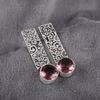 Rhodolitt Edelstenssmykker, Håndlagde Sølvsmykker, 925 Sterling Sølv Øredobber, Nydelige Sølv Øredobber Til Bryllupsgave
