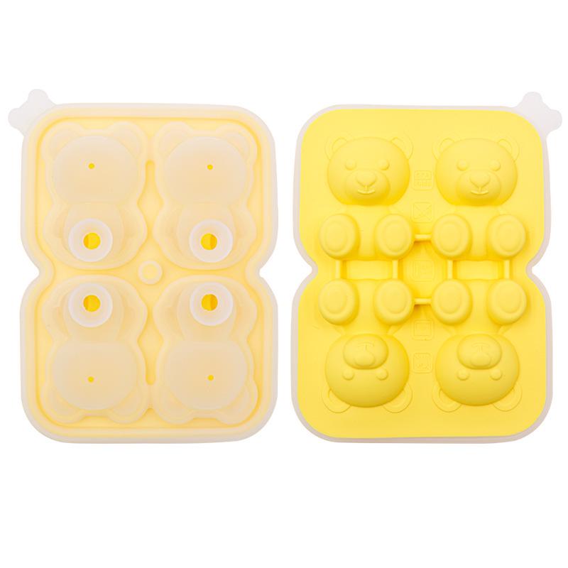 Little Bear Easy-Release Silicone Ice Cube Tray for Iced Tea & Beer - Low Temp Resistant