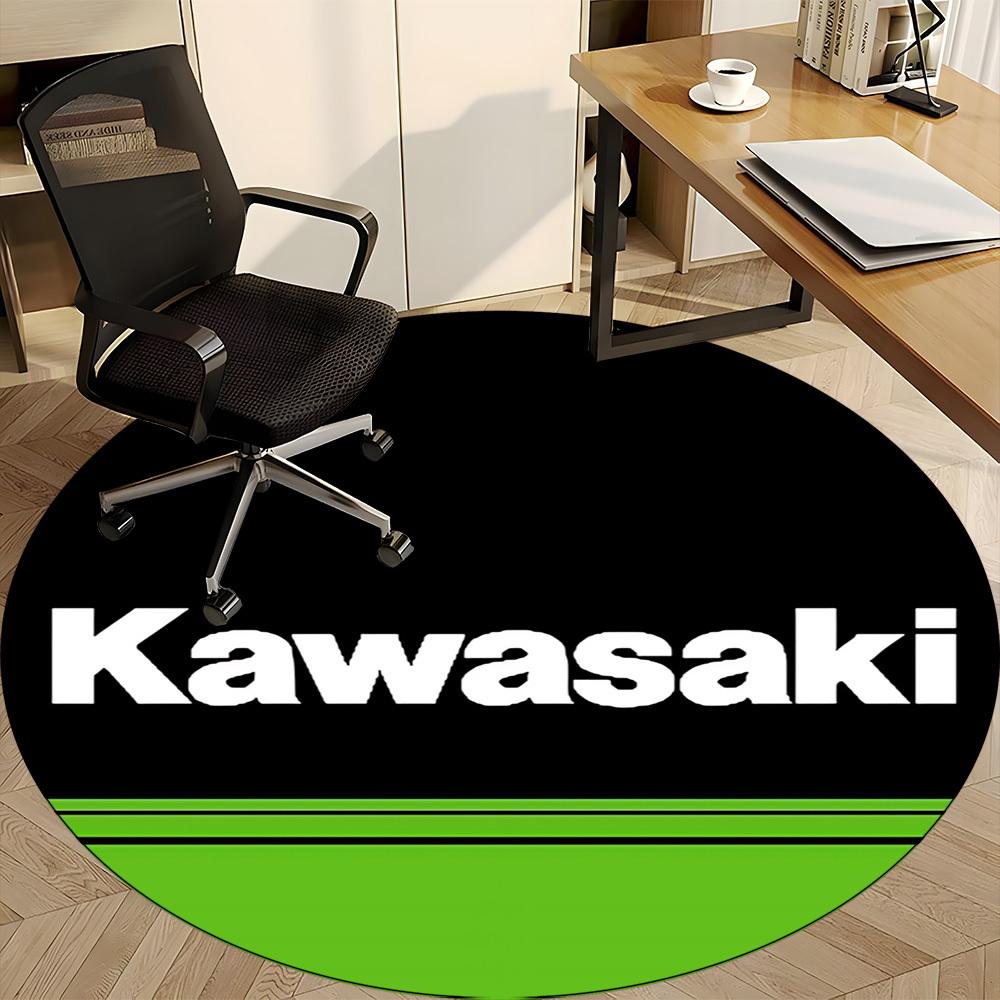 1PC Kawasaki Office Round Rug, Non-slip, Soft and Durable Office Rug for Interior Decoration, Perfect for Office, Beautiful Decoration