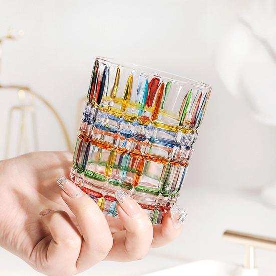 Colorful Hand-Painted Whisky Glasses Gothic Rock Style Wine Glass Dazzling Colored Soda Lime Glassware