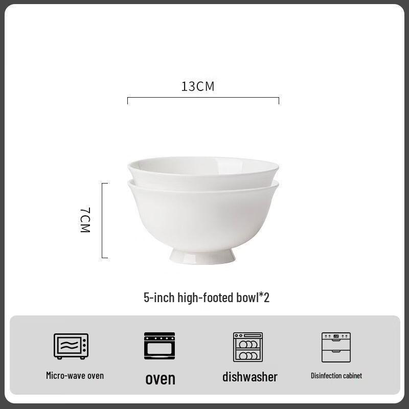 

KangFuTao Jingdezhen Pure White Ceramic Dining Bowls