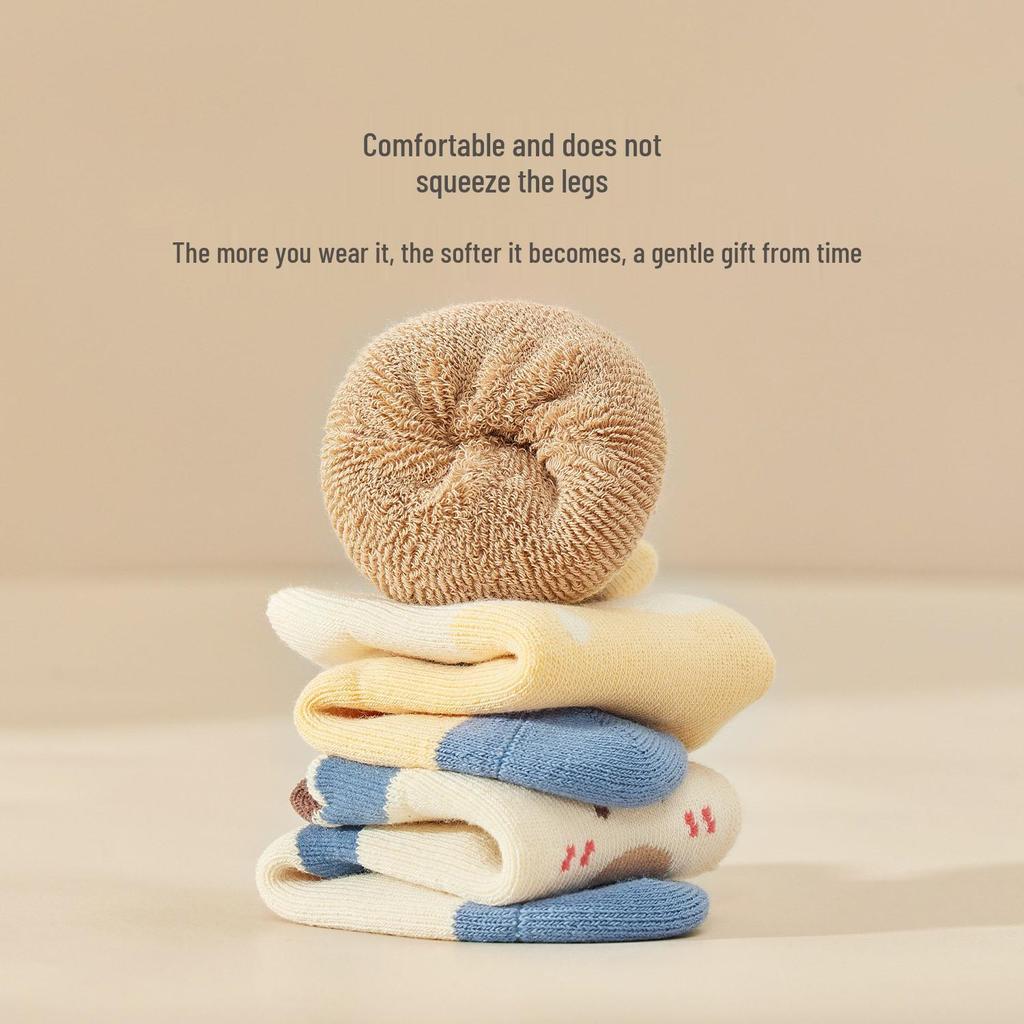 Nidoran Baby Terry Socks - Thick Cotton, Winter Mid-Calf, Seamless for Boys