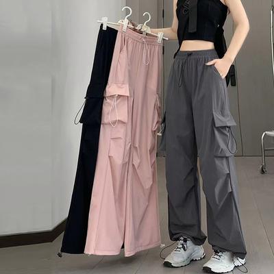 New Women Joggers Summer Sports Style Pants Lady Lightweight High Waisted Trousers Female Daily Baggy Outside Cargo Pants