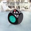 Portable Smart LCD Projection Electronic Alarm Clock with English Timed Announcement Multifunctional Thermometer Suitable for Home Office Desktop Use