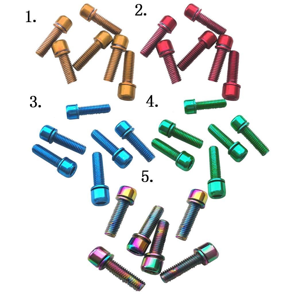 Set of 18Pcs, Cycling Bike Screws M5 x 18 Carbon Steel Bicycle Disc Brake Caliper Bolts (6 6 Gold +