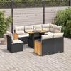 VidaXL Garden Lounge Set with Cushions 9 Pcs Black Wicker Acacia 3327724
