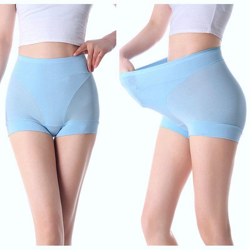 Women's High-Waisted Plus-Size Seamless Tummy Control Extended Boy Shorts Mom Butt-Covering Underwear