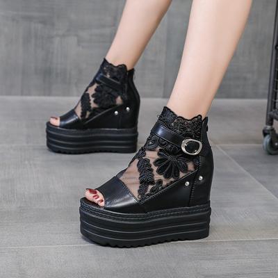 Fashion Fairy Style Thick Soled Sandals for Women Wearing Summer 12cm Thick Heels with Fashionable Beach Shoes