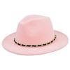 Chain woolen british retro jazz hat large brimmed hat woolen ancient large brimmed hat black hat