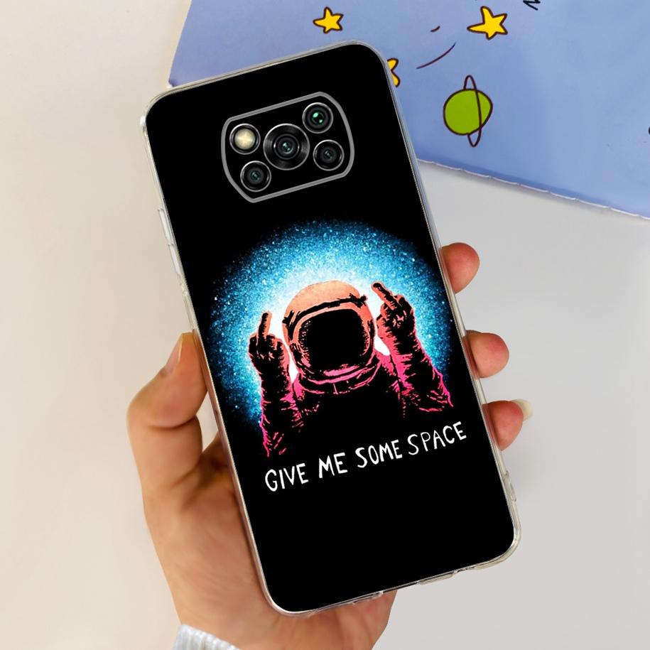 For Xiaomi Poco X3 Pro Phone Case Soft Silicon TPU Shockproof Coque For Poco X3 PocoX3 X 3 NFC Back Cover Bumper Astronaut Funda