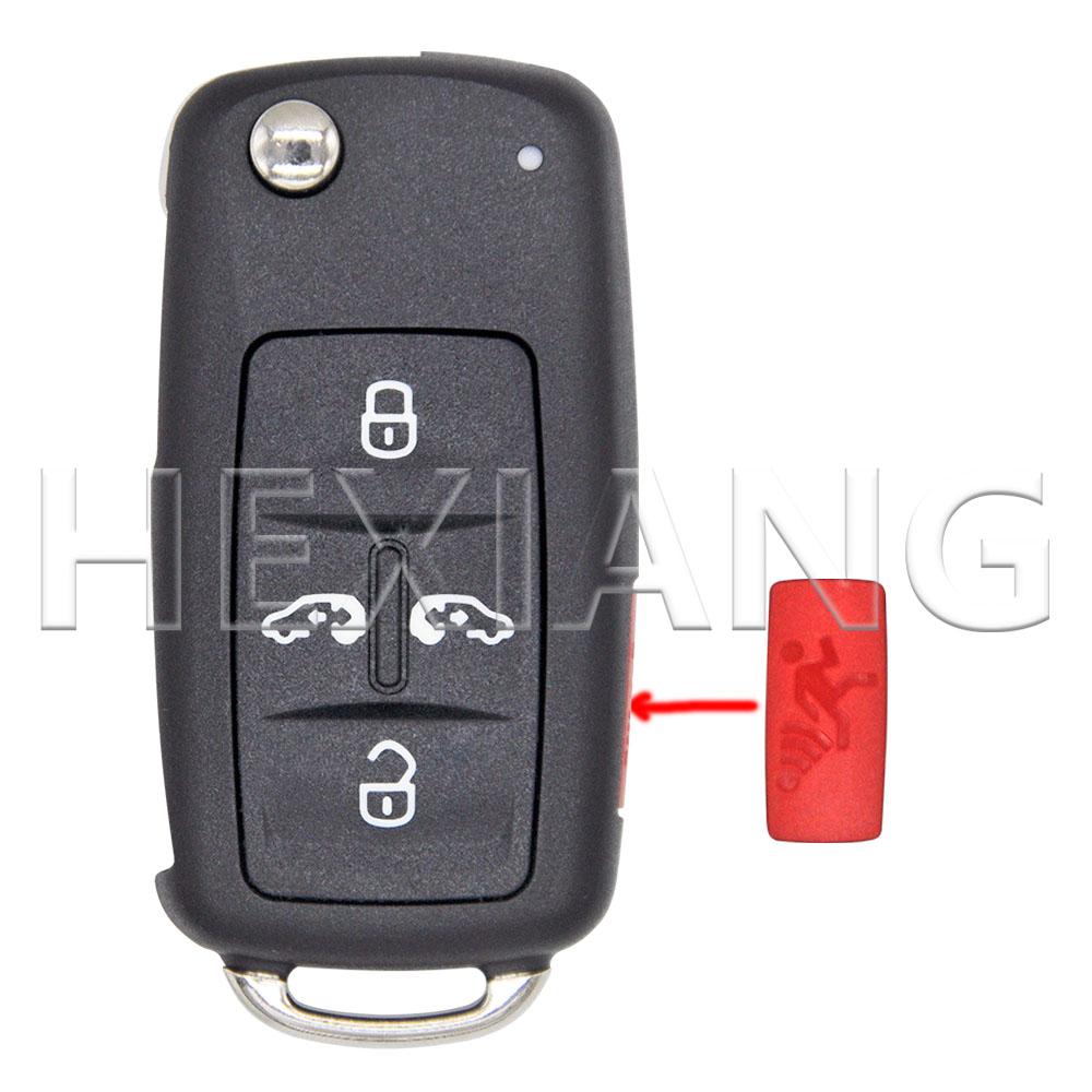 DR 4/5 Button Replacement Flip HU66 Car Key Shell Case Fob For Volkswagen VW Sharan Multivan T5 Caravelle MPV