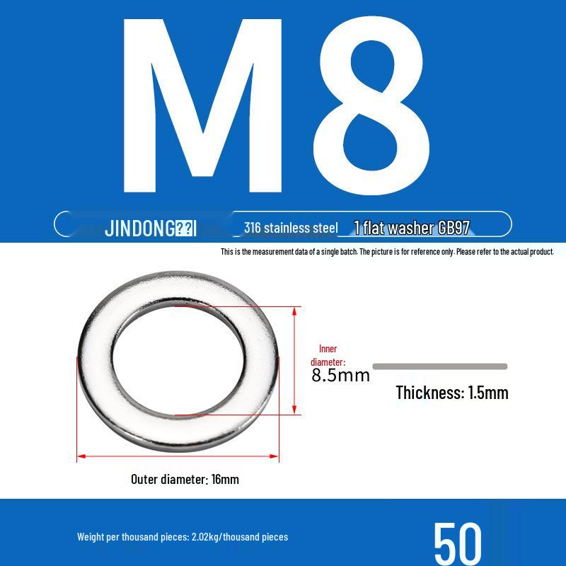 Stainless Steel 304/201/316 Oversized Thick Flat Washer Gasket Screw Washer GB97/GB96