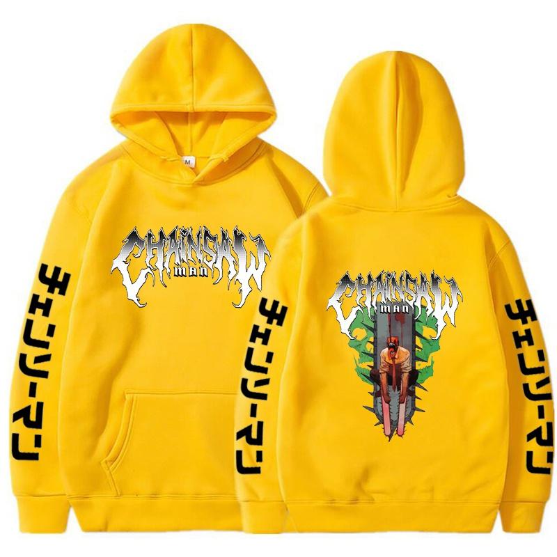

Chainsaw Man Anime Streetwear Denji Printed Hooded Men Women Classic Simple Hoodies Plus Size Sweatshirt Harajuku Male Pullover 4XL жёлтый